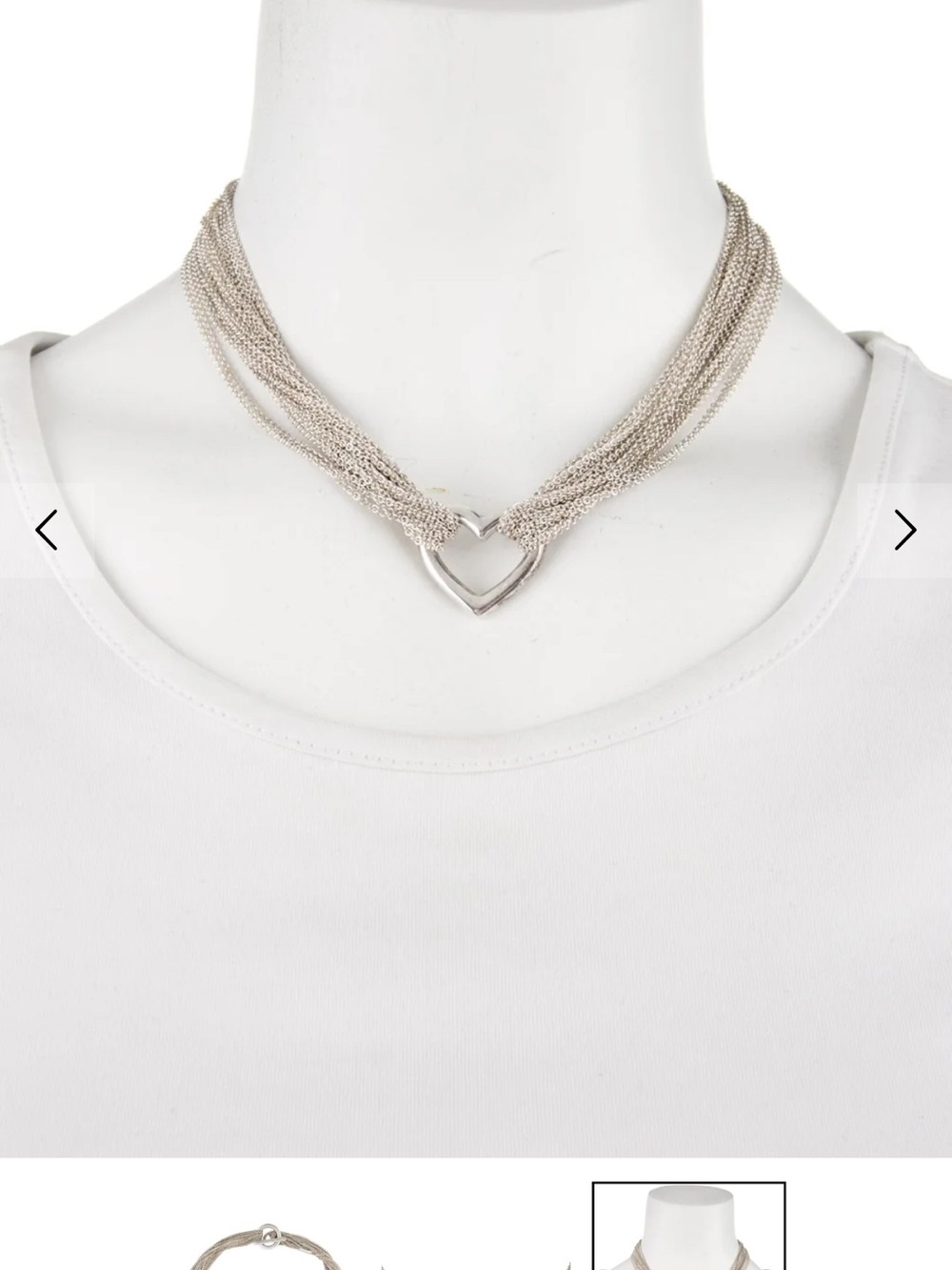 Tiffany & Co. Silver Multi-Strand Heart Choker Necklace